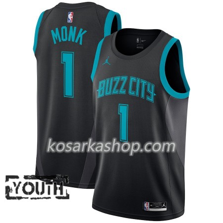 Dres Charlotte Hornets Malik Monk 1 2018-19 Jordan Brand City Edition Crna Swingman - Dječji